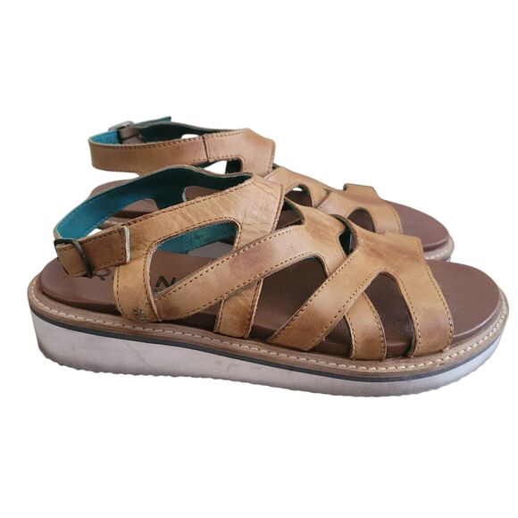 Roan by Bed Stu Centrist Sandals Women's Size 8 Brown Leather Beach Boho Comfy - Picture 1 of 9